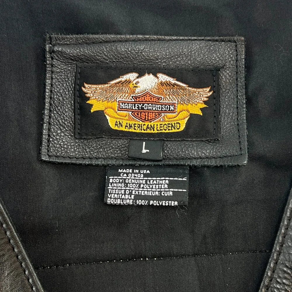 Vintage Harley Davidson Leather Vest - Picture 6 of 12